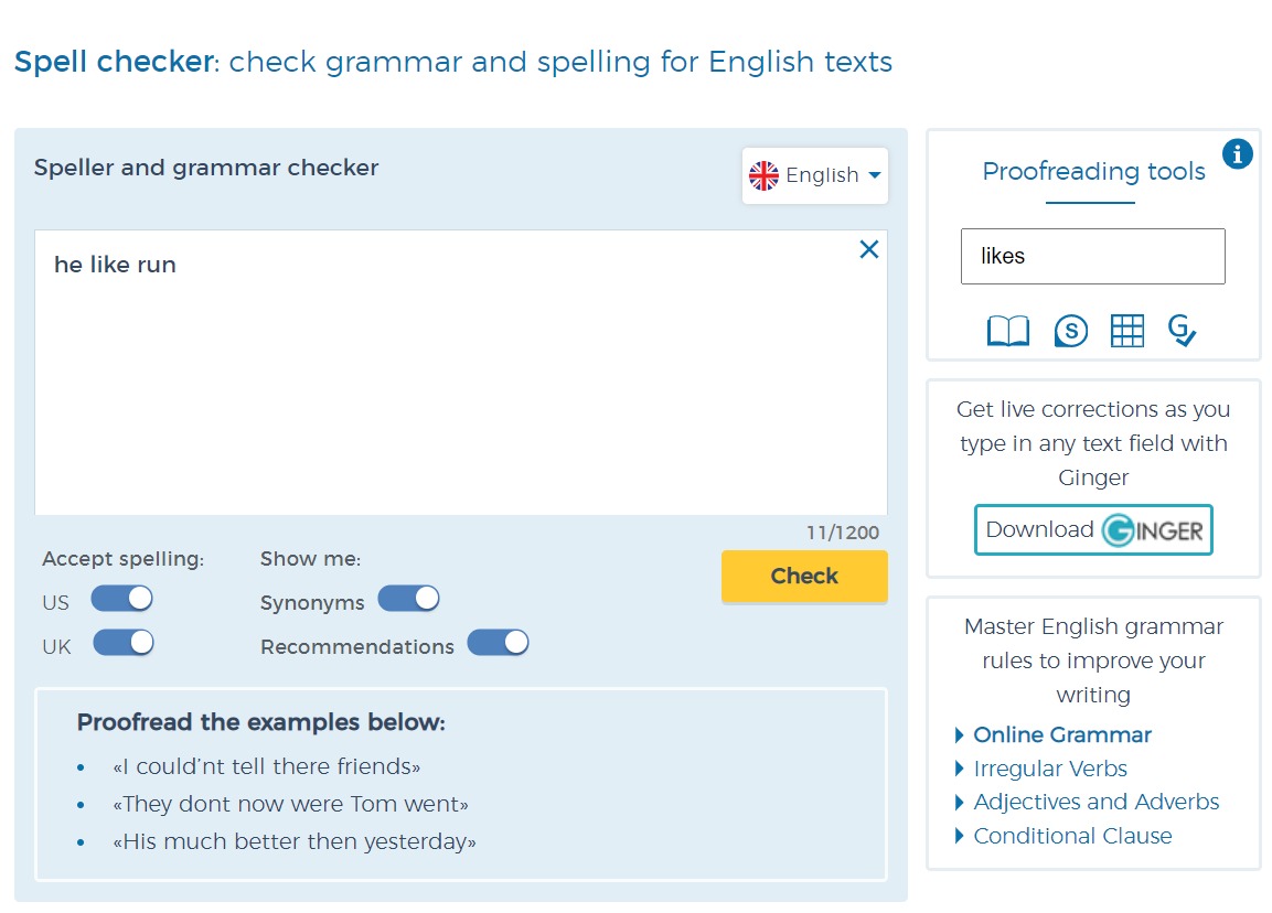 Grammar Check - Grammar and spell check in English - Reverso